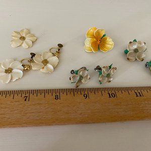 Vintage Dogwood and Pansy Jewelry